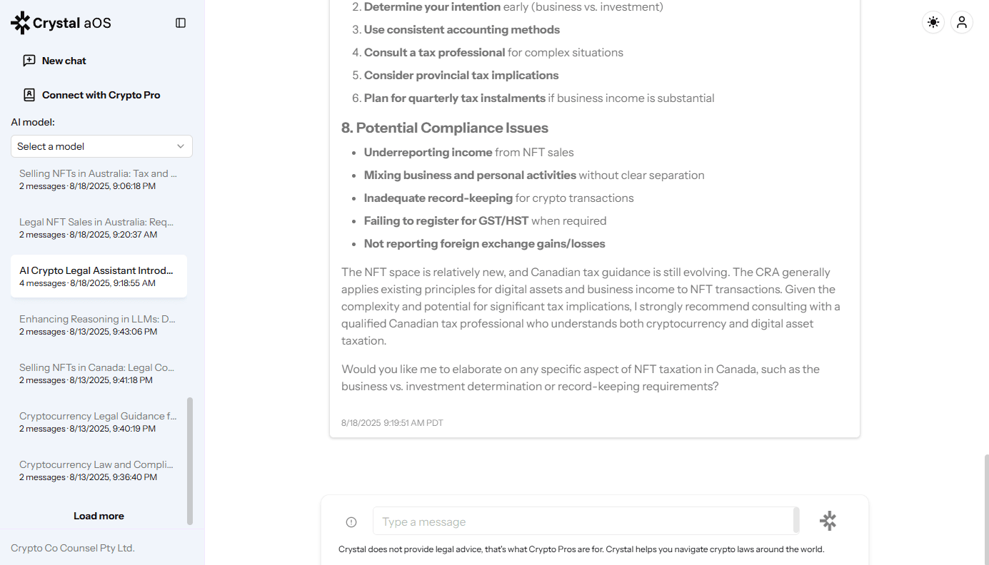 Crystal aOS - AI-Powered Legal Compliance Platform screenshot 1