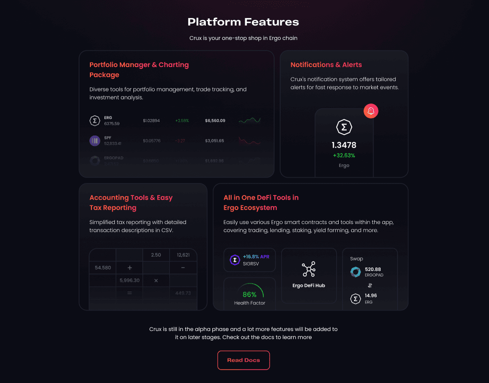 Crux Finance — App UI screens in Figma