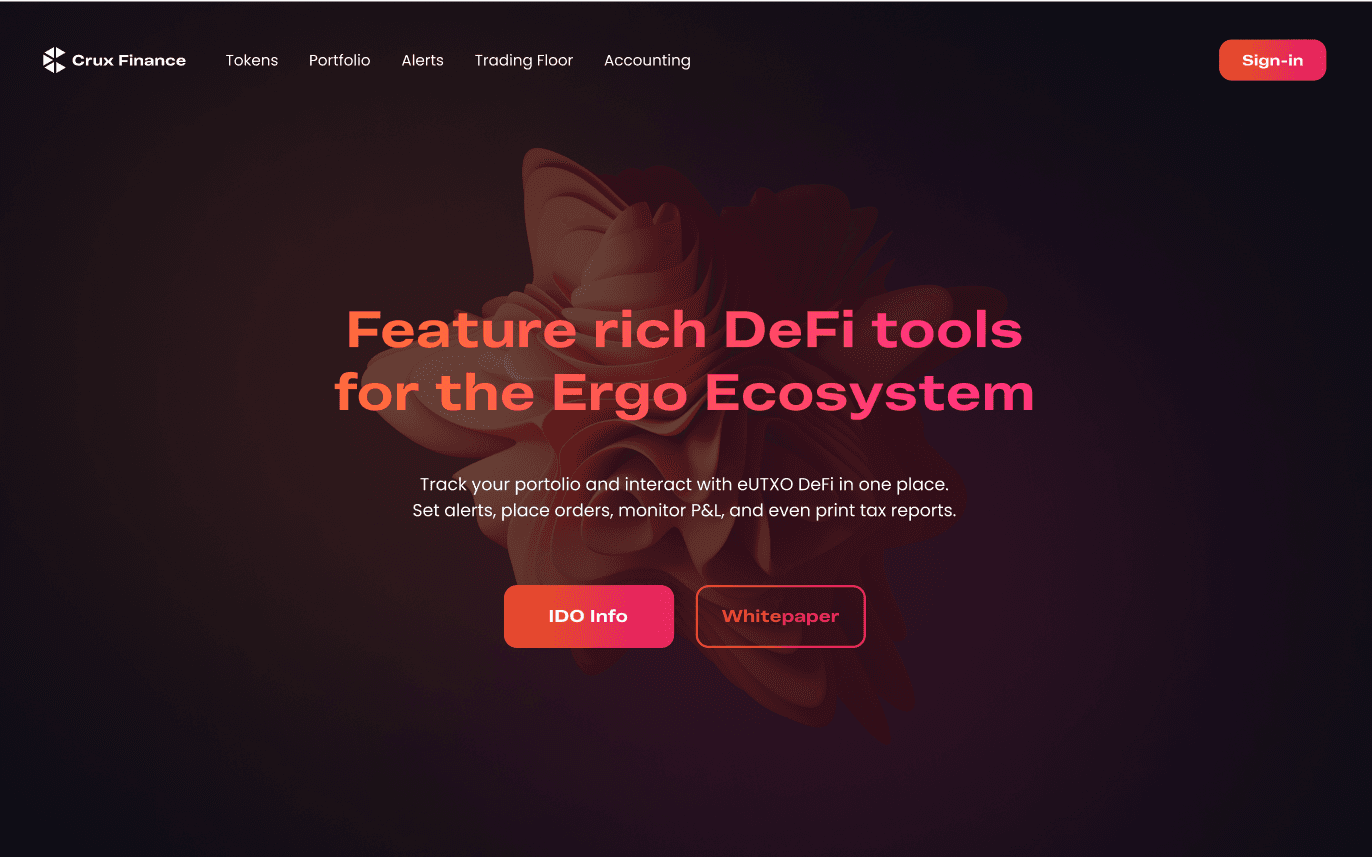 Crux Finance — Landing page design in Figma